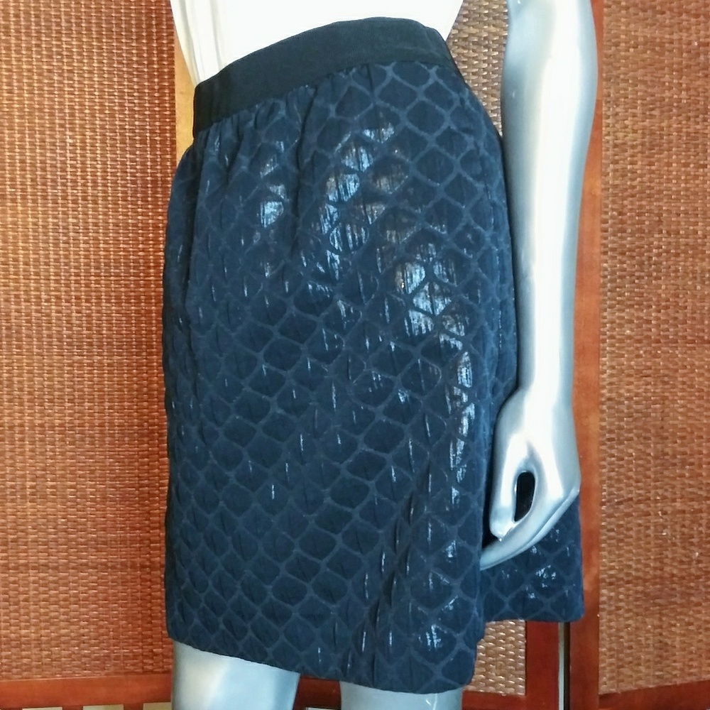 ANN TAYLOR LOFT PUFFY NAVY SKIRT - Picture 3 of 7